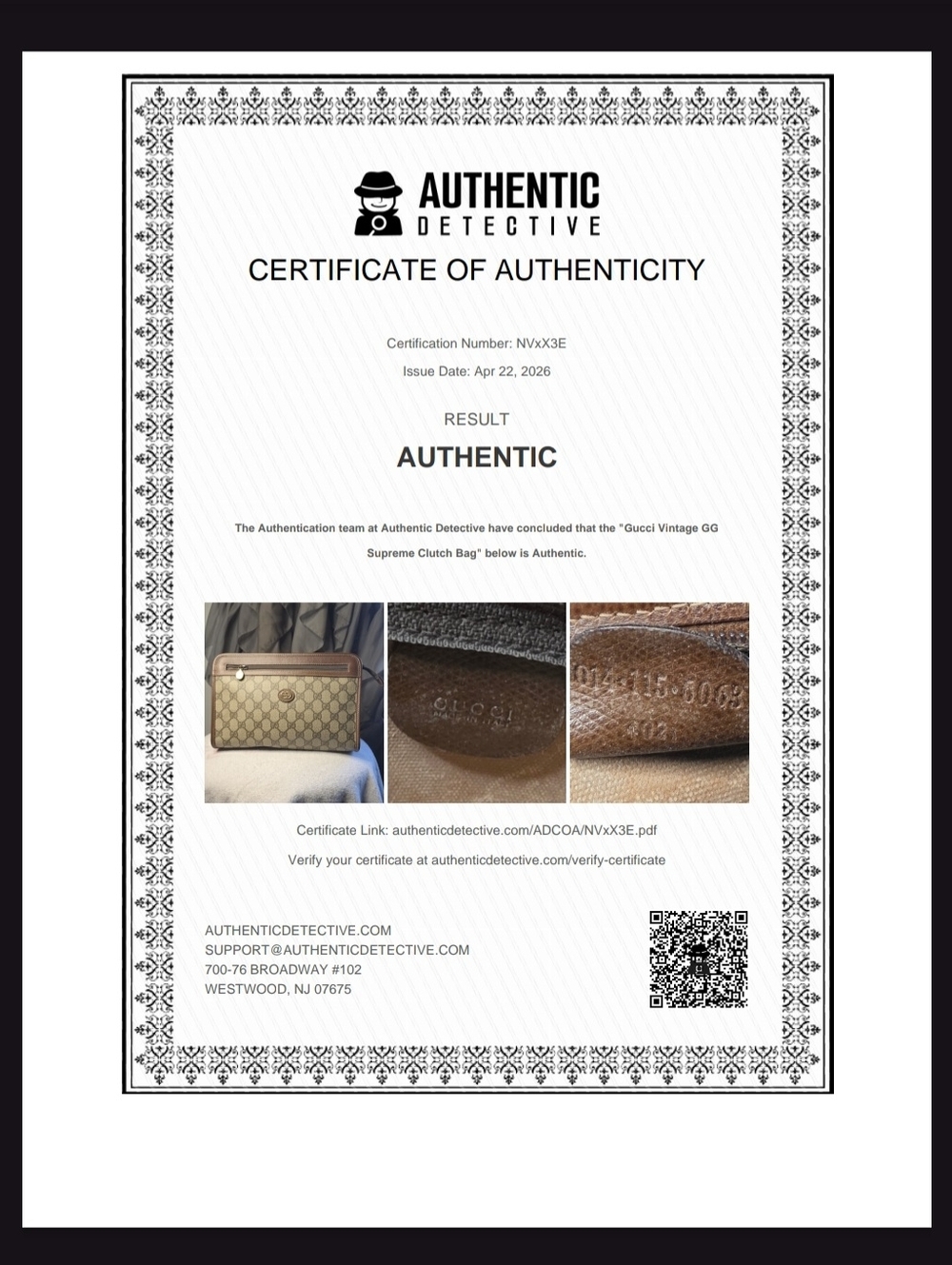 Authentic Vintage Gucci GG Supreme Canvas Clutch With COA 10.5x7 🤎🔥 - Picture 12 of 12